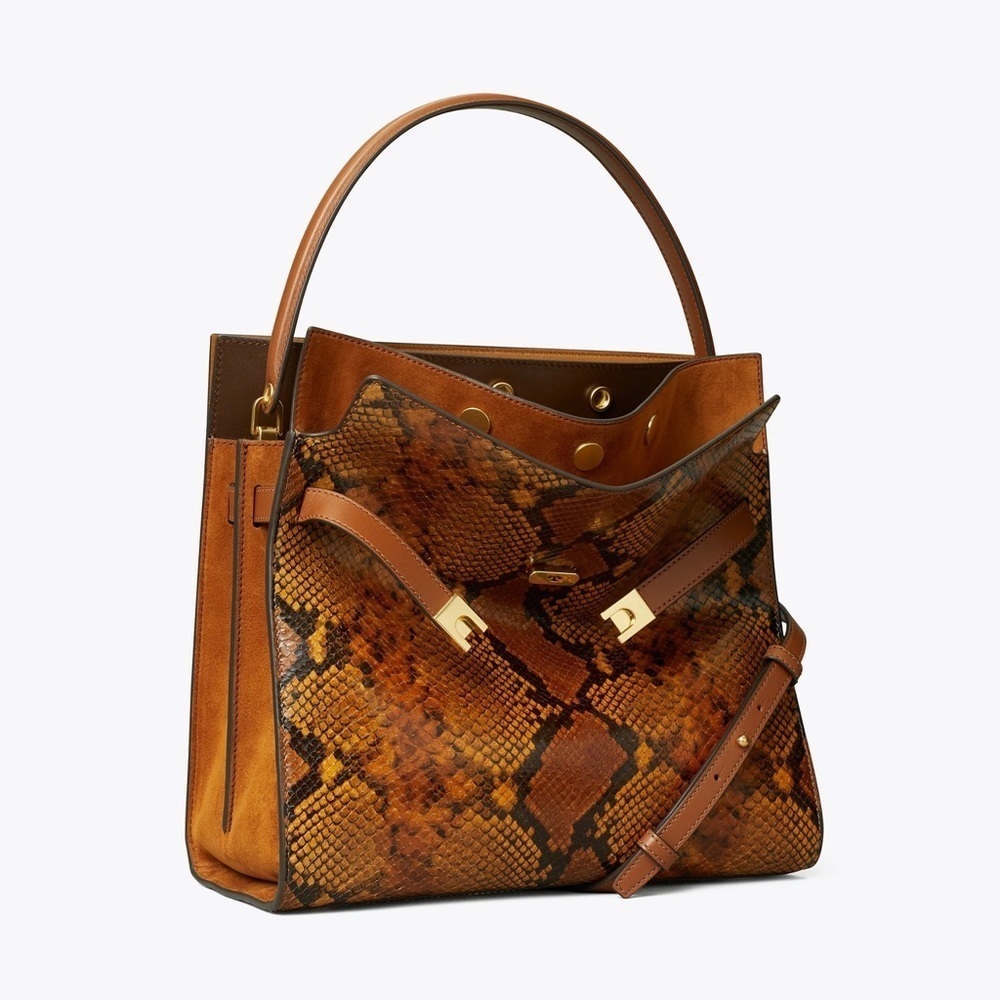 TORY BURCH• Lee Radziwill Double Exotic Bag - Picture 5 of 13